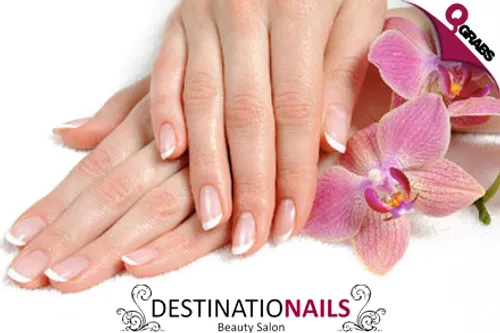 For QR75, Get a Destination Spa Manicure with polish OR for QR20 get 2 Caviar Designs at DestinatioNails! (QR150/QR40 Value)